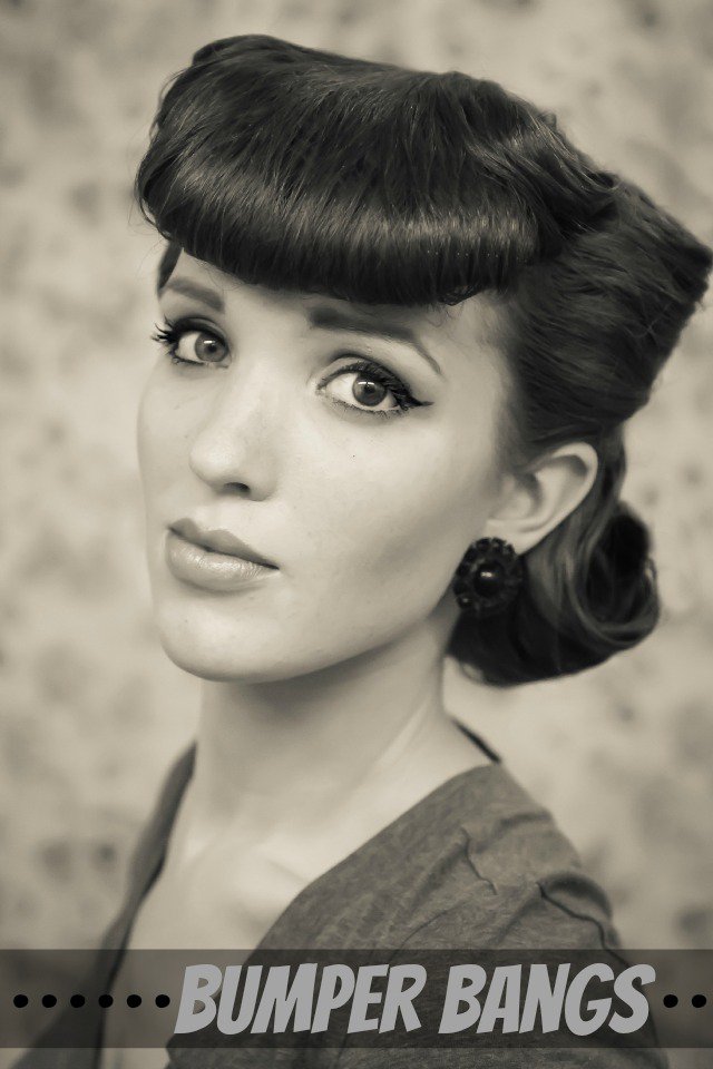 Elegant Retro Hairstyle with Bumper Bangs