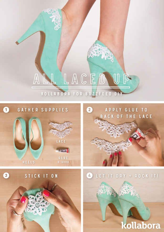 White lace of a color heel - DIY Heels Ideas