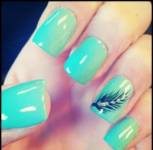 Adorable Mint Nail Design