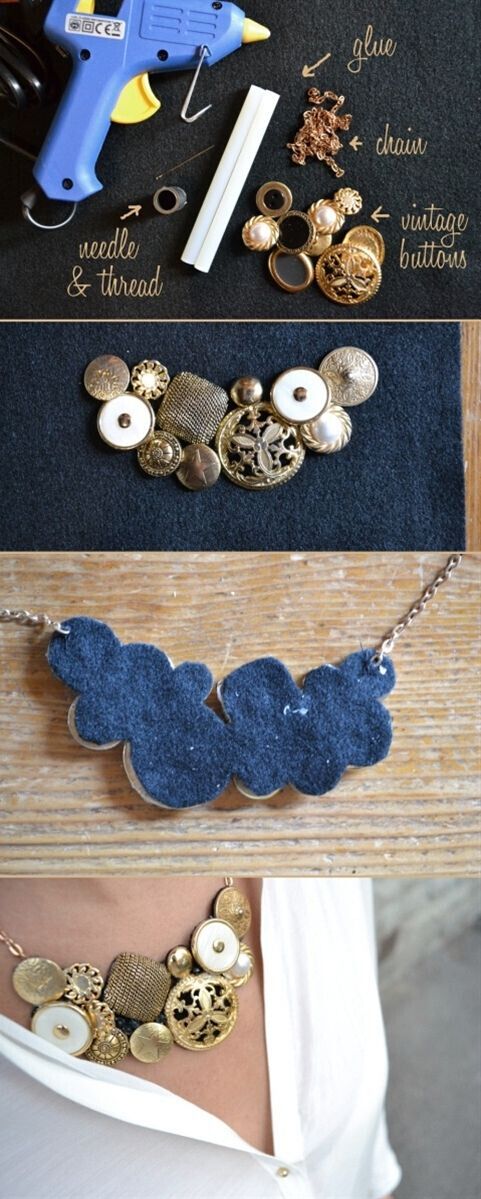 Diy Vintage Buttons Necklace