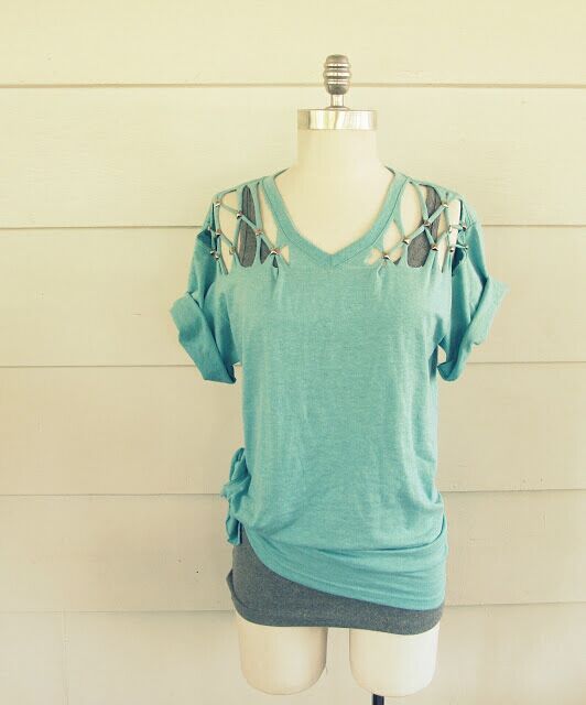 Lattice Shoulder Cutout Tee