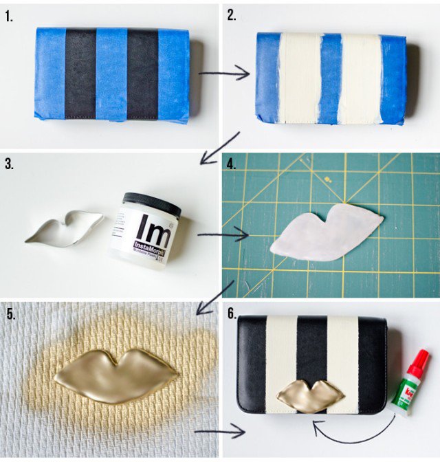 DIY Stripe Clutch Idea