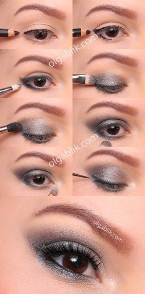 grey eye makeup for brown eyes