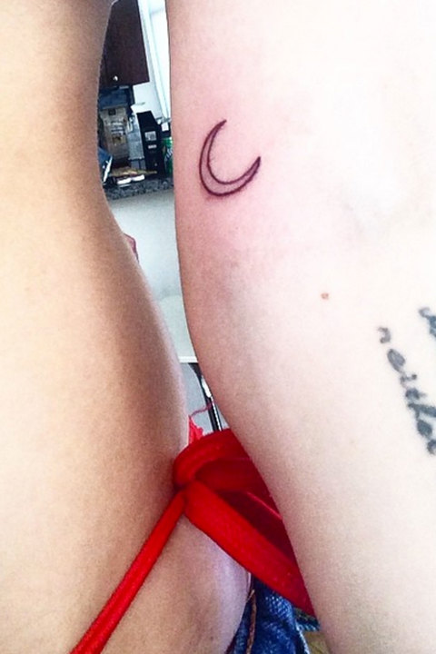 Miley Cyrus Tiny Moon Tattoos