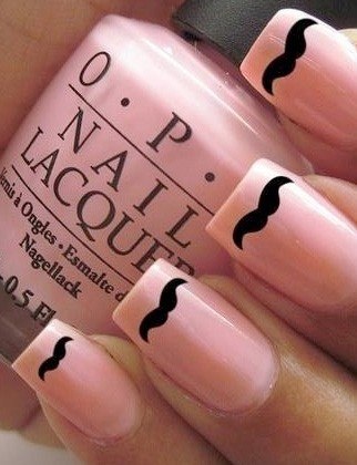 Mustache manicure 