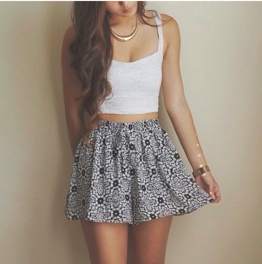 Crop Top & High Waisted Skirt