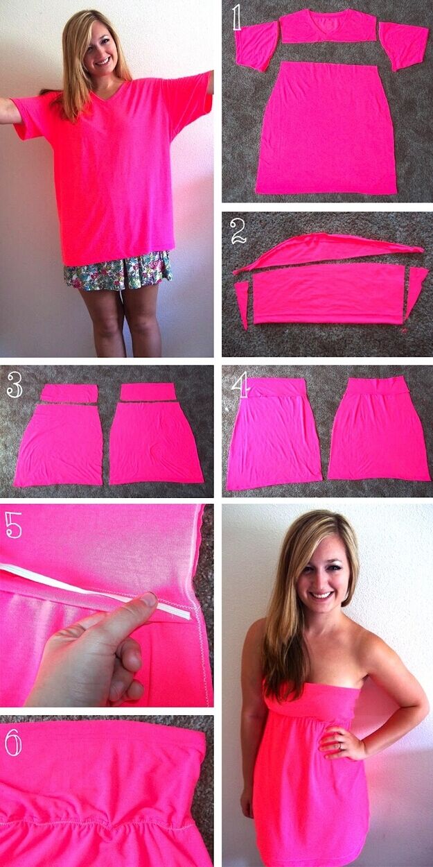 Tee Turned Strapless Dress