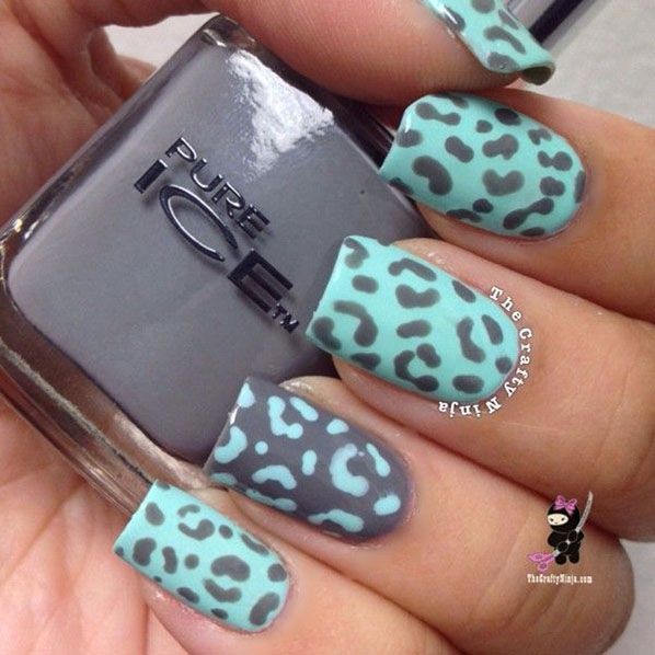 Mint Leopard Print Nail Design | Styles Weekly