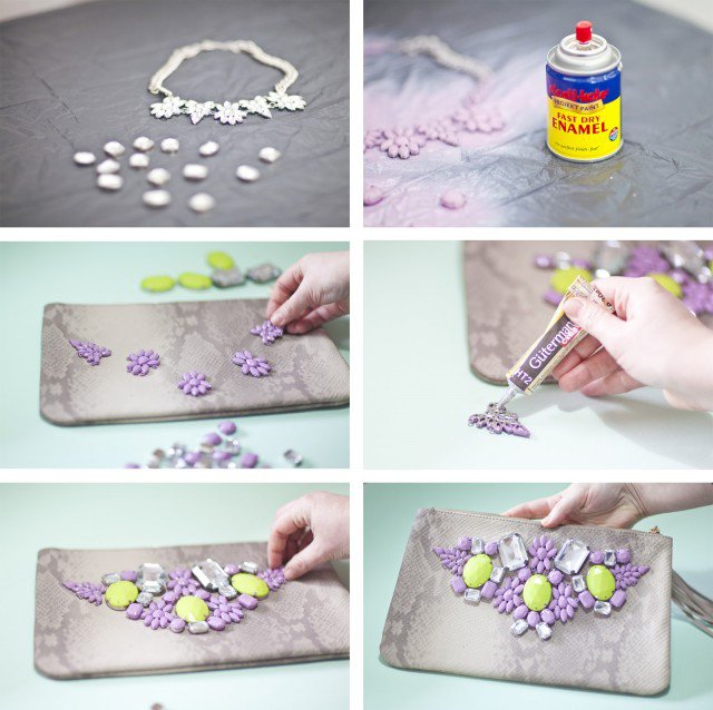 Fashionable Gem Embellished Clutch Idea