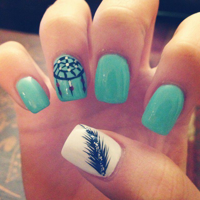 Cute Mint Nail Design