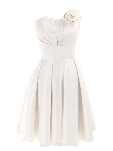 A-line strapless knee-length dress