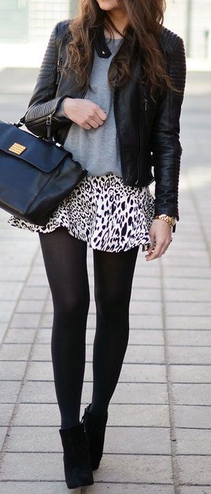 Animal print mini skirt