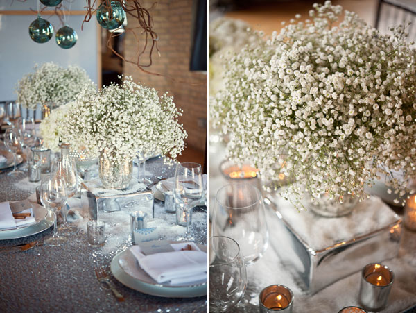 Baby's breath centerpieces