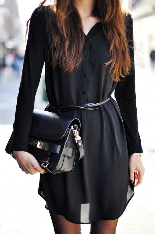 Belted shirt dress