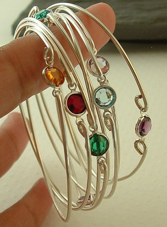 Birthstone stack bracelets