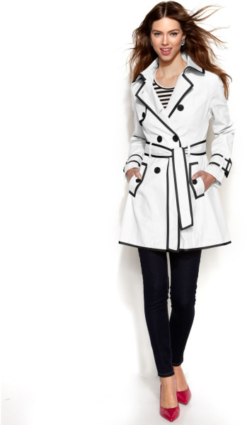 Black and white trench