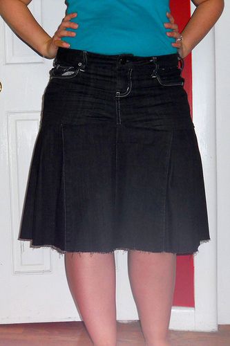 Denim A-line skirt