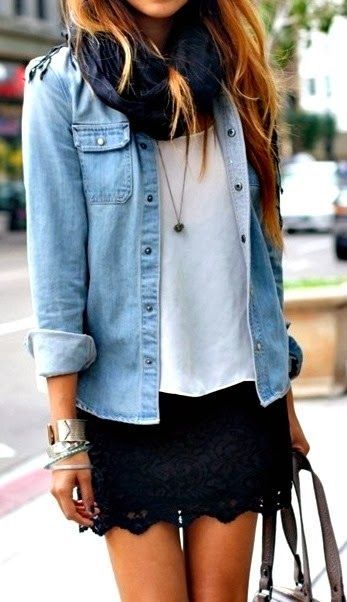 Denim and lace