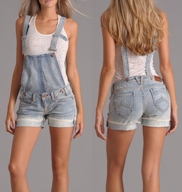 Denim overalls (shorts)