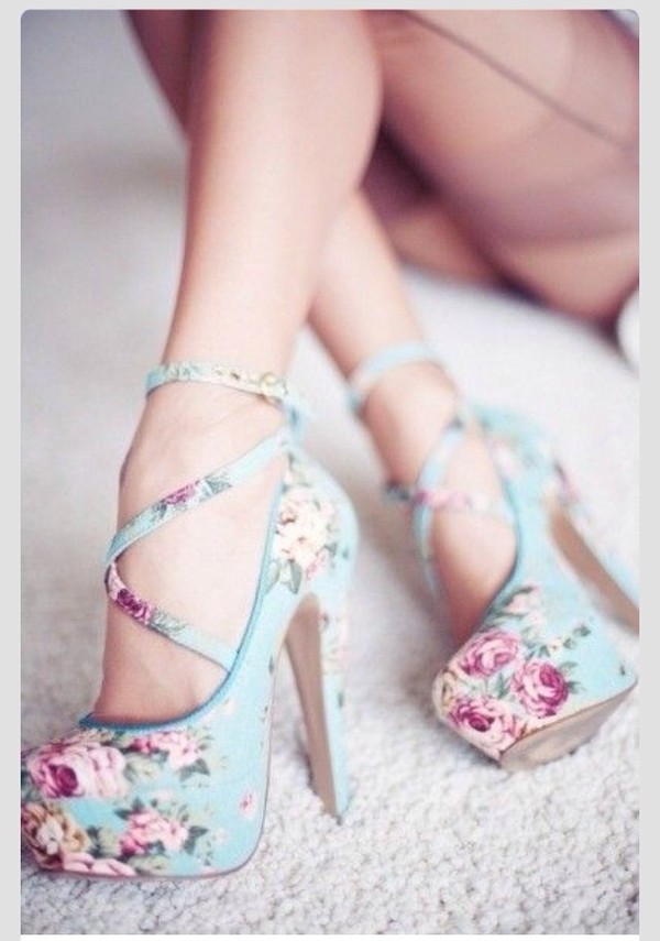 Floral strappy lace ups