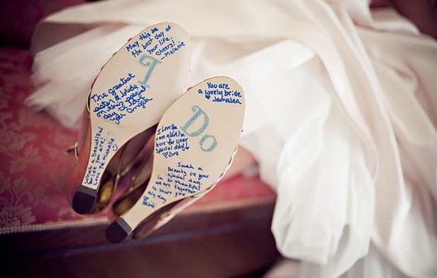 Have guests sign your bridal shoes