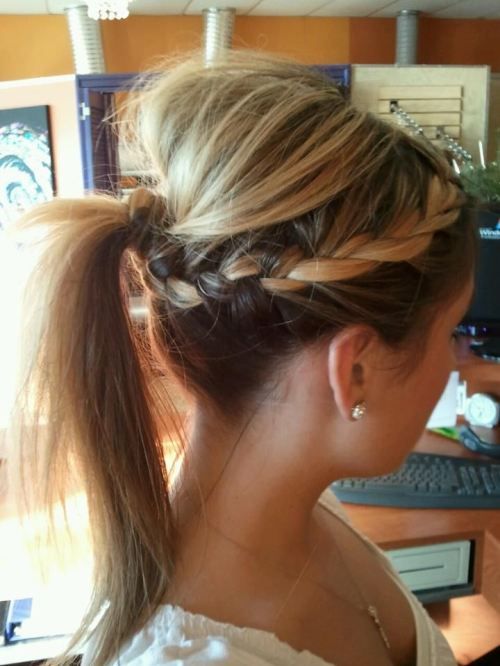 High ponytail and braid