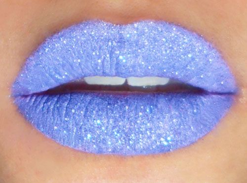 Ice blue sparkle lips