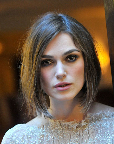 Keira Knightley Messy A-Line Bob