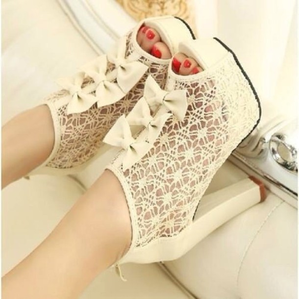 Lace high heels
