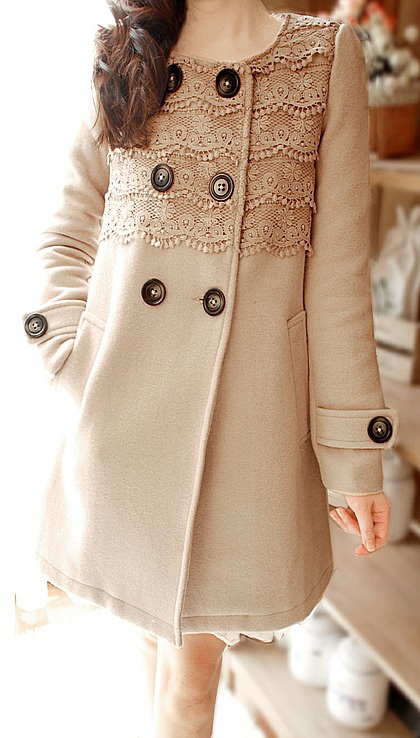 Lace winter coat