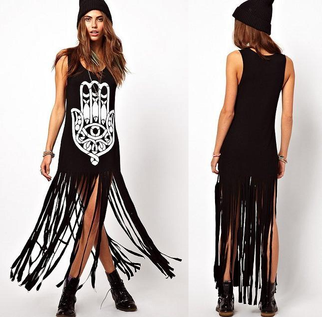 Loose fringe T-shirt