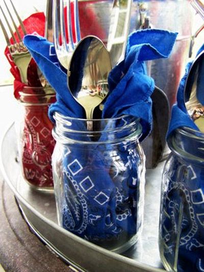 Mason jar place settings