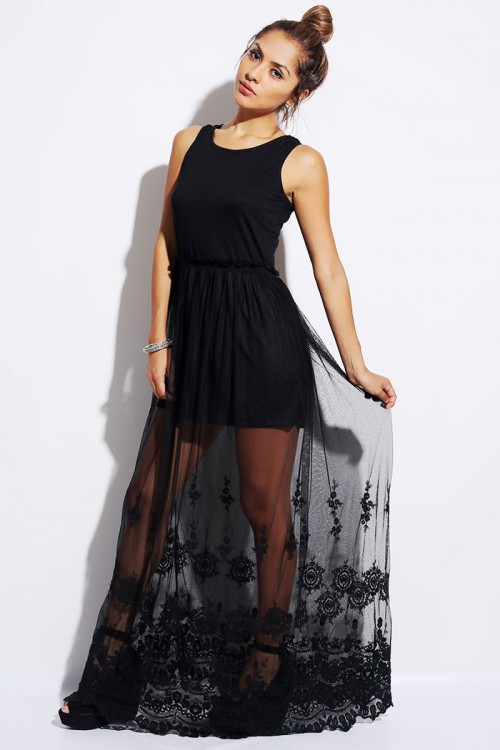 Mesh maxi dress