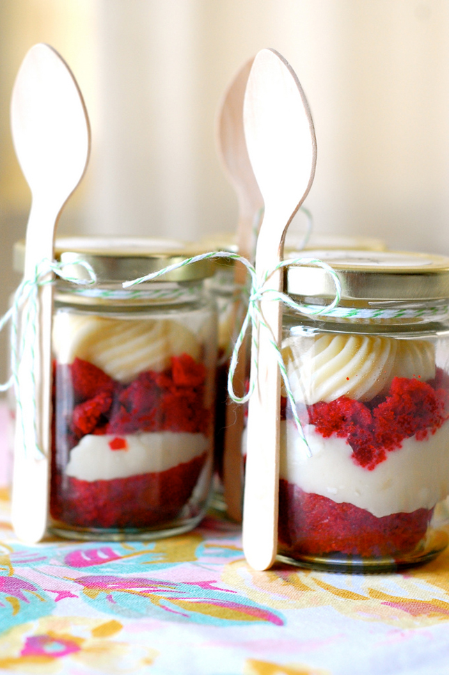 Offer cake-in-a-jar as favors