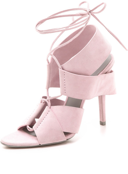 Pastel lace-up sandals