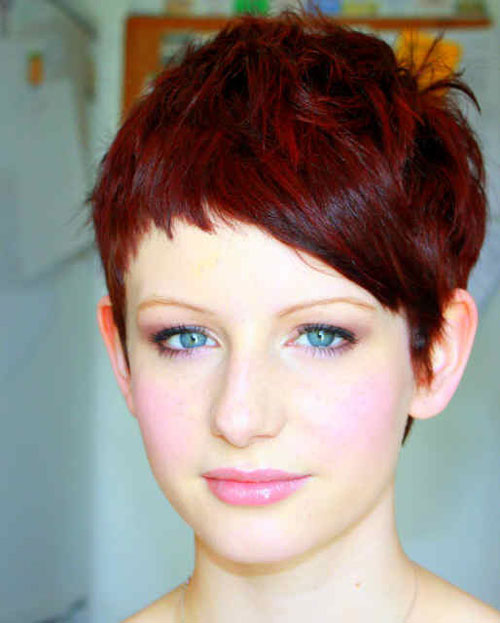 Pixie cut with short bangs