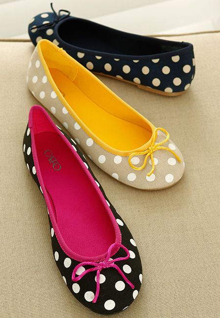 Polka dot ballerina flats