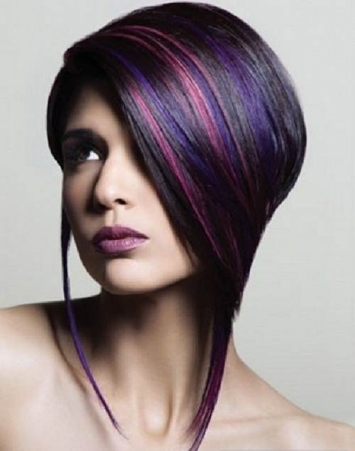 Purple and blue highlights