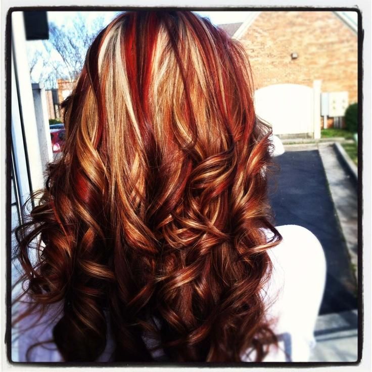 Red And Blonde Highlights