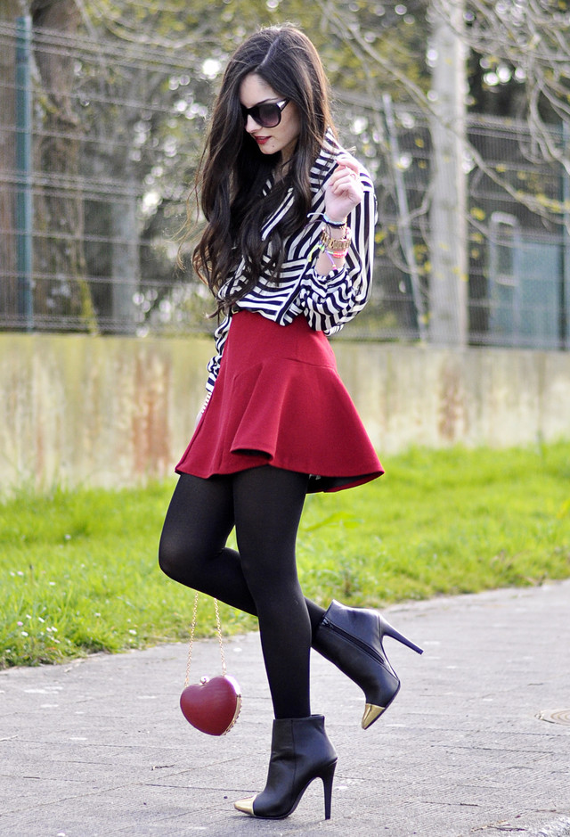 Red skater skirt