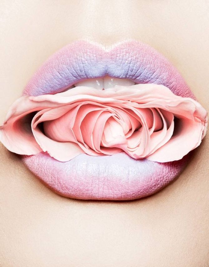 Rose ombre lips