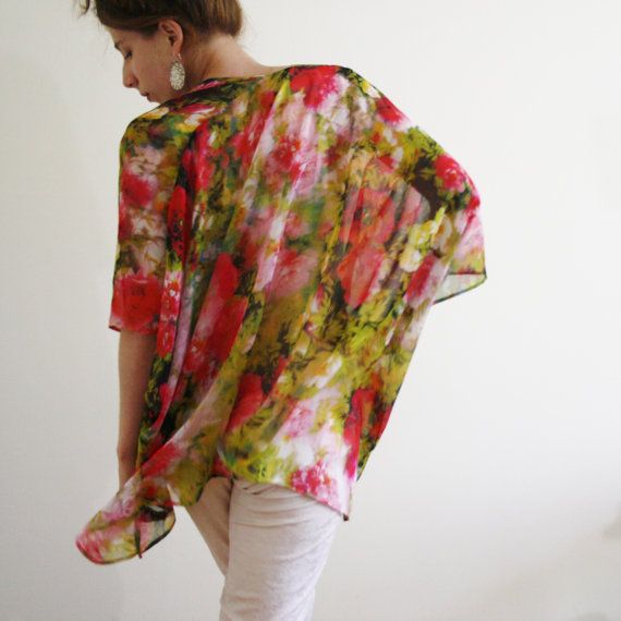 Sheer kimono jacket