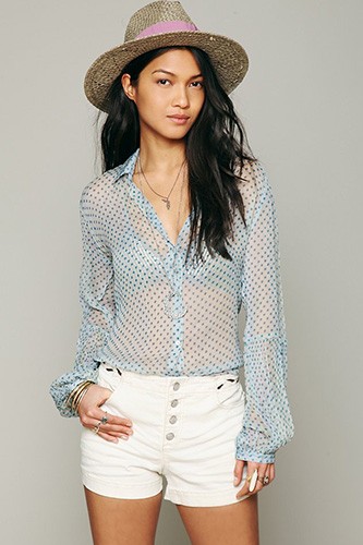 Sheer printed blouse