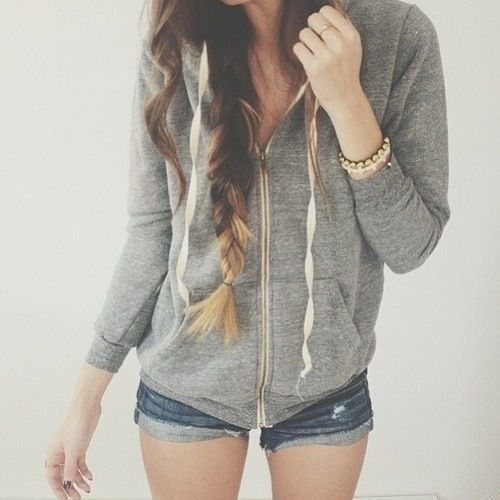 Shorts and a hoodie