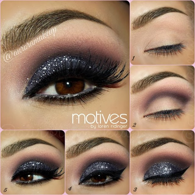 Smoky Shimmer Eye Makeup Idea