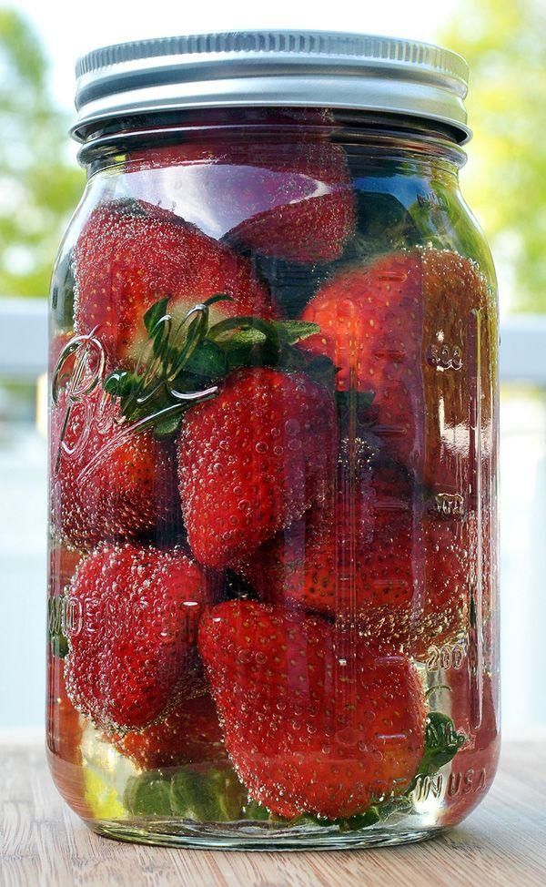 Strawberries soaked in champagne