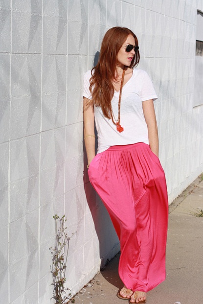 Strawberry ice maxi skirt