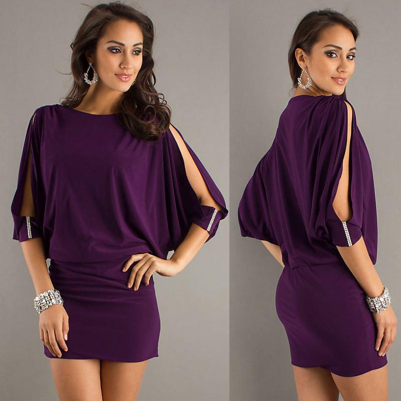 Amethyst orchid split sleeve dress