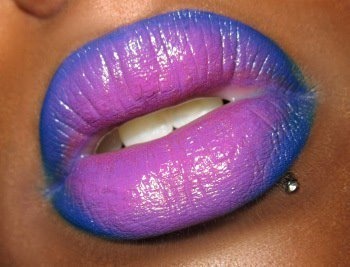 Blue and purple ombre lips