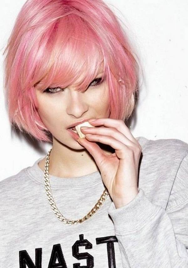 Bold pink bob